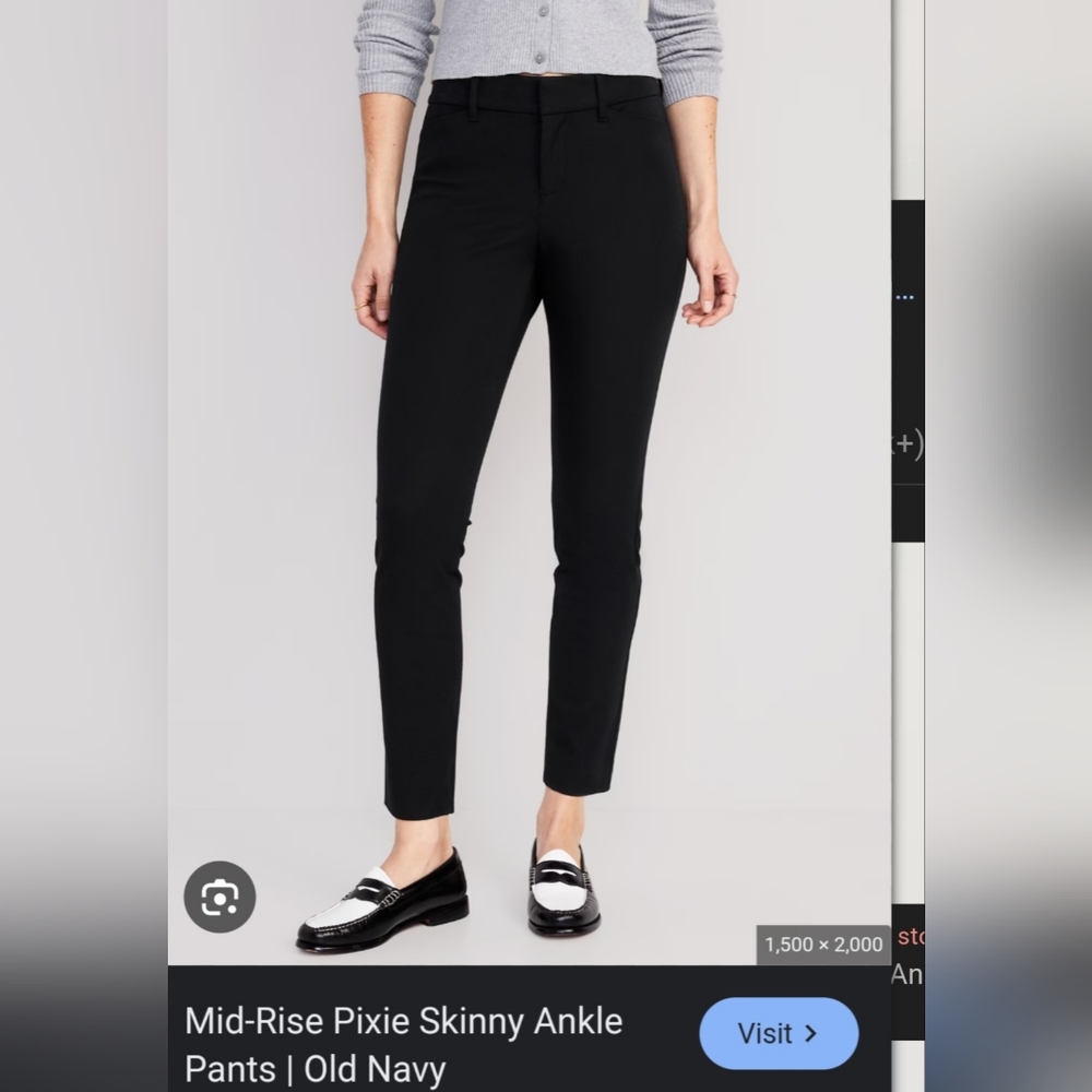 Two Pairs Old Navy 14 Tall Mid-Rise Pixie Skinny Ankle Pants
